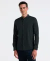 Perry Ellis Men's Untucked Total Stretch Slim Fit Banded Collar Shirt - Green