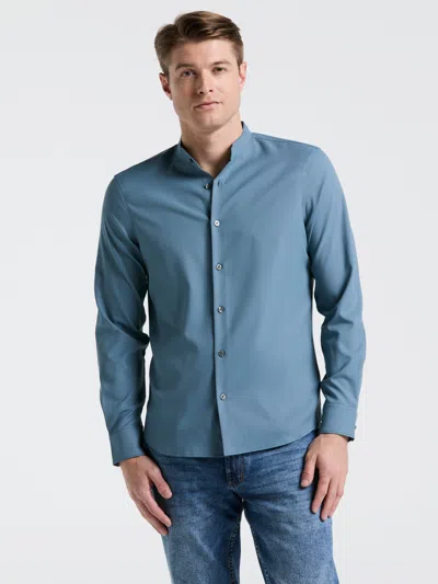 Perry Ellis Men's Untucked Total Stretch Slim Fit Banded Collar Shirt