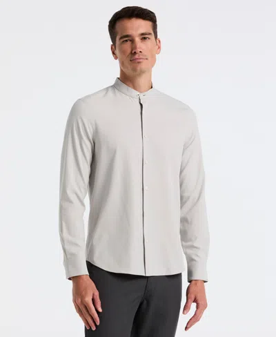 Perry Ellis Men's Untucked Total Stretch Slim Fit Banded Collar Shirt