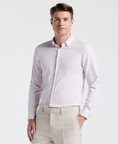 Perry Ellis Men's Untucked Total Stretch Slim Fit Shirt In Orchid Ice - New Color,purple