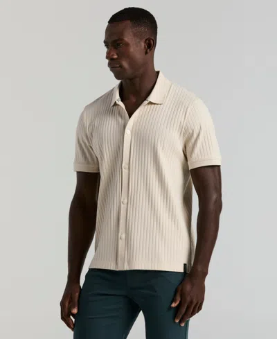 Perry Ellis Men's Ribbed Button Front Shirt In Brown