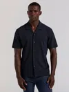 Perry Ellis Men's Vertical Stripe Jacquard Button Front Polo In Blue