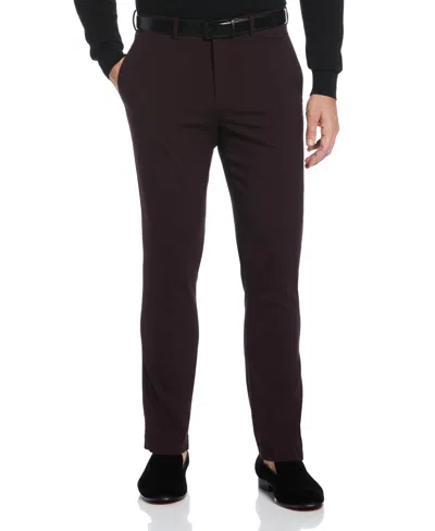 Perry Ellis Men's Very Slim Fit Stretch Tuxedo Pants In Port,red