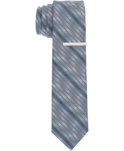 Perry Ellis Menatte Abstract Slim Tie In Charcoal,black