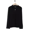 Perry Ellis Ottoman Textured Half Zip Pullover In Black