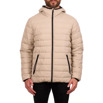 Perry Ellis Packable Puffer Jacket In Brown