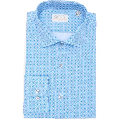 Perry Ellis Performance Tech Slim Fit Dress Shirt In Blue