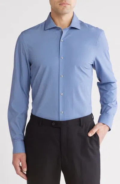 Perry Ellis Performance Tech Slim Fit Dress Shirt In Dark Navy