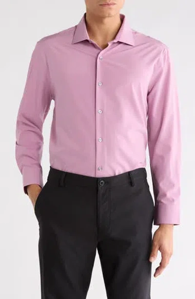 Perry Ellis Performance Tech Solid Shirt In Pink