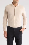Perry Ellis Performance Tech Solid Shirt In Taupe