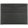 Perry Ellis Portfolio Carbon Fiber Mens Leather Slim Card Case In Black