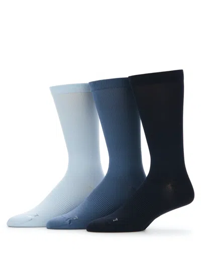 Perry Ellis Portfolio Men's 3-pack Performance Microfiber Pique Flat Crew Socks