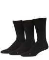 Perry Ellis Portfolio Men's 3-pack Performance Microfiber Allover Texture Mix Crew Socks In Anthracite