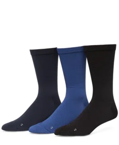 Perry Ellis Portfolio Men's 3-pack Performance Microfiber Allover Texture Mix Crew Socks In Assorted Color