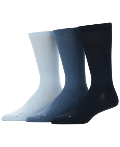 Perry Ellis Portfolio Men's 3-pack Pique Flat Socks In Blue