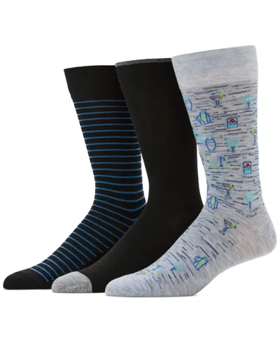 Perry Ellis Portfolio Men's 3-pk. Novelty Crew Socks In Cocktails