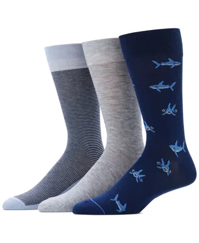 Perry Ellis Portfolio Men's 3-pk. Novelty Crew Socks In Shark Novelty