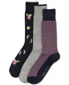 Perry Ellis Portfolio Men's 3pk. Mixed Patterned Socks In Multi
