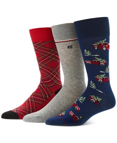 Perry Ellis Portfolio Men's 3pk. Mixed Patterned Socks In Multi