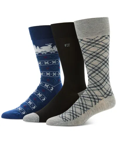 Perry Ellis Portfolio Men's 3pk. Mixed Patterned Socks In Multi