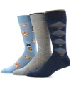 Perry Ellis Portfolio Men's 3pk. Mixed Patterned Socks In Multi