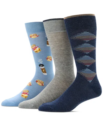 Perry Ellis Portfolio Men's 3pk. Mixed Patterned Socks In Multi