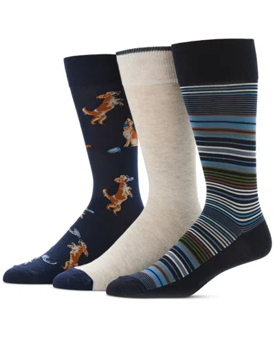 Perry Ellis Portfolio Men's 3pk. Mixed Patterned Socks In Multi