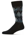 Perry Ellis Portfolio Men's Bamboo Diamond Socks In Black