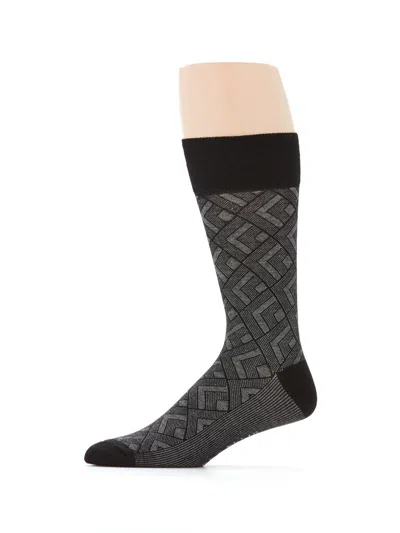 Perry Ellis Portfolio Men's Bamboo Viscose Blend Modern Diamond Crew Socks