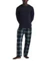Perry Ellis Portfolio Men's Buffalo Plaid Cotton Pajama Set In Black