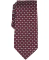Perry Ellis Portfolio Men's Cain Neat Pattern Classic Tie In Burgundy