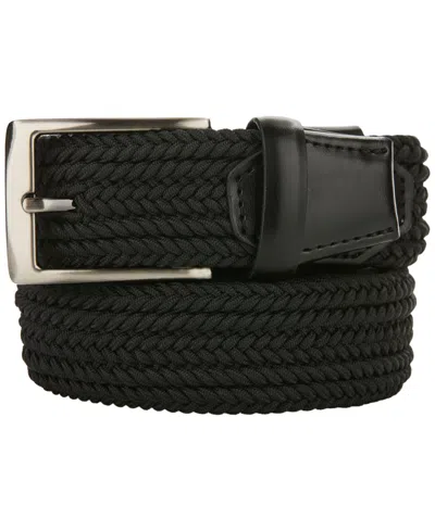 Perry Ellis Portfolio Men's Channel Braided Stretch Belt In Black