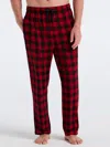 Perry Ellis Portfolio Men's Deluxe Touch Buffalo Plaid Sleep Pants In Red