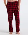Perry Ellis Portfolio Men's Deluxe Touch Buffalo Plaid Sleep Pants In Red