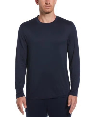 Perry Ellis Portfolio Men's Deluxe Touch Knit Crewneck Shirt In Navy Iris