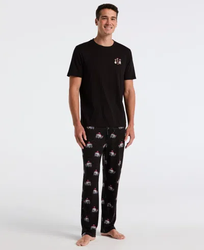 Perry Ellis Portfolio Men's Deluxe Touch Jersey Knit Pajama Pants In Black