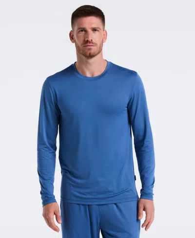 Perry Ellis Portfolio Men's Deluxe Touch Knit Crewneck Shirt In Blue