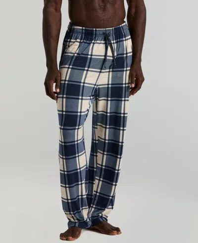 Perry Ellis Portfolio Men's Deluxe Touch Plaid Pattern Sleepwear Pants In Red