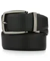 Perry Ellis Portfolio Men's Diagonal Reversible Pattern Dress Belt In Black