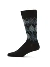 Perry Ellis Portfolio Men's Bamboo Diamond Socks In Black