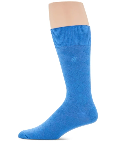 Perry Ellis Portfolio Men's Diamond Stitch Socks In Blue
