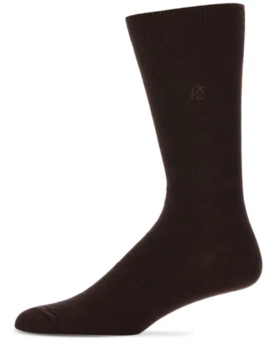 Perry Ellis Portfolio Men's Diamond Stitch Socks In Chocolate