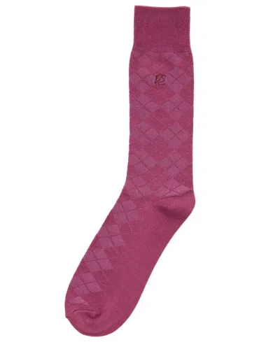 Perry Ellis Portfolio Men's Diamond Stitch Socks In Purple