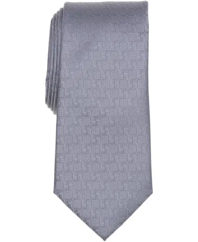 Perry Ellis Portfolio Men's Draughton Geo-pattern Classic Tie In Gray