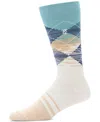 Perry Ellis Portfolio Men's Faded Argyle Crew Socks In Blue
