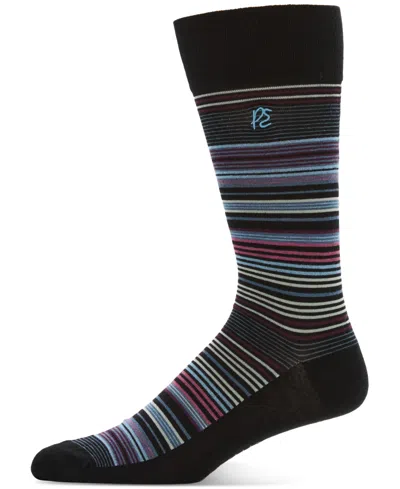 Perry Ellis Portfolio Men's Fashion Stripe Moisture-wicking Socks In Multi