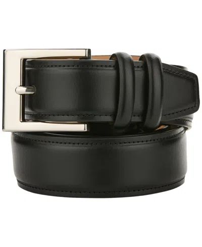 Perry Ellis Portfolio Men's Fine Leather Burnish Belt In Black