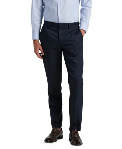 Perry Ellis Portfolio Men's Flat Front Modern-fit Dress Pants In Blue