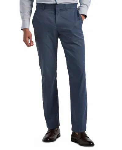 Perry Ellis Portfolio Men's Flat Front Modern-fit Dress Pants In Blue
