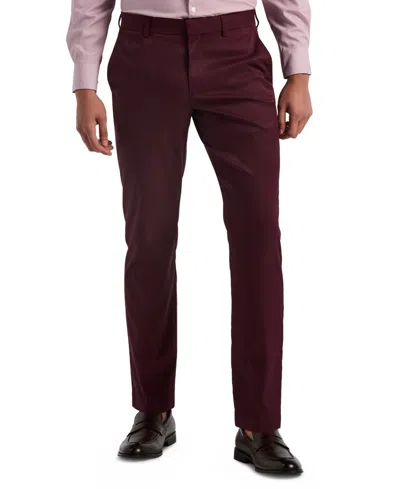 Perry Ellis Portfolio Men's Flat Front Modern-fit Dress Pants In Brown